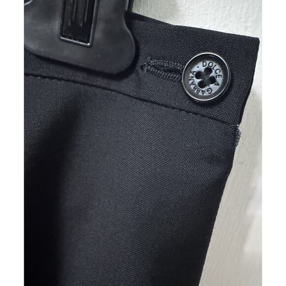 Dolce Gabbana 100% Virgin Wool Black Pencil Skirt Side Slit Size 42 - Picture 6 of 9